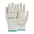 Life Protector Gray HPPE Polyester / Spandex Medium Work Gloves - with Polyurethane Palm Coating, Cut-Resistant - Pair - 1 count box
