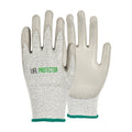 Life Protector Gray HPPE Polyester / Spandex Medium Work Gloves - with Polyurethane Palm Coating, Cut-Resistant - Pair - 10 count box