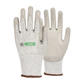 Life Protector Gray HPPE Polyester / Spandex Large Work Gloves - with Polyurethane Palm Coating, Cut-Resistant - Pair - 10 count box