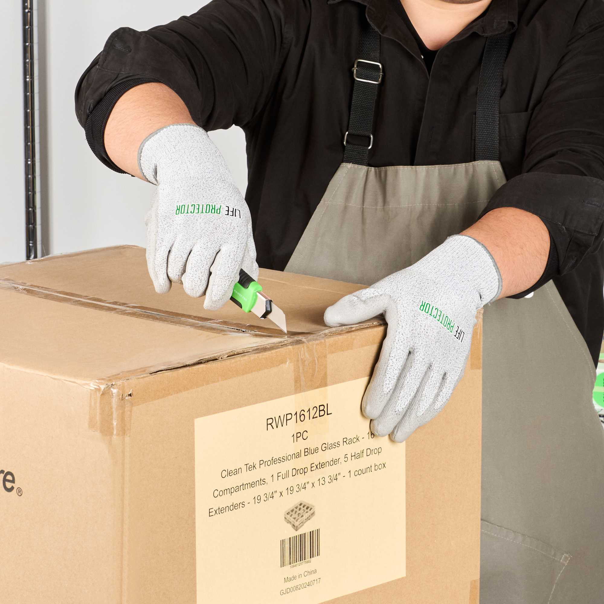 Life Protector Gray HPPE Polyester / Spandex Extra Large Work Gloves - with Polyurethane Palm Coating, Cut-Resistant - Pair - 1 count box