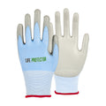 Life Protector Light Blue Diamond Blend Small Work Gloves - with Foam Polyurethane Palm Coating, Cut-Resistant - Pair - 10 count box