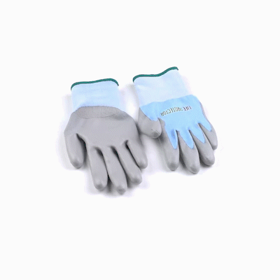 Life Protector Light Blue Diamond Blend Medium Work Gloves - with Foam Polyurethane Palm Coating, Cut-Resistant - Pair - 10 count box