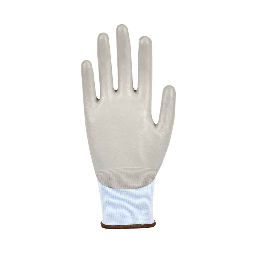Life Protector Light Blue Diamond Blend Large Work Gloves - with Foam Polyurethane Palm Coating, Cut-Resistant - Pair - 1 count box