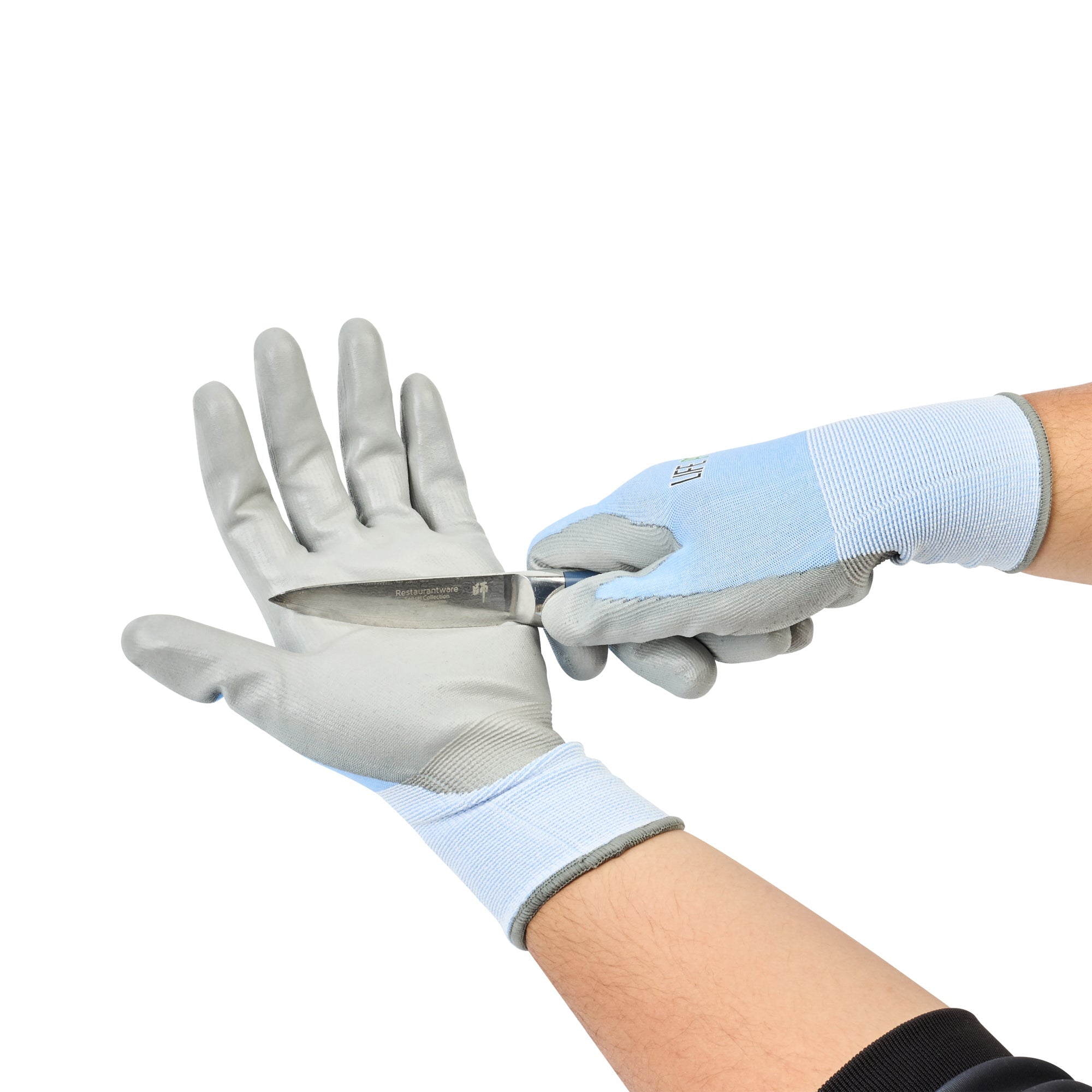 Life Protector Light Blue Diamond Blend Extra Large Work Gloves - with Foam Polyurethane Palm Coating, Cut-Resistant - Pair - 10 count box