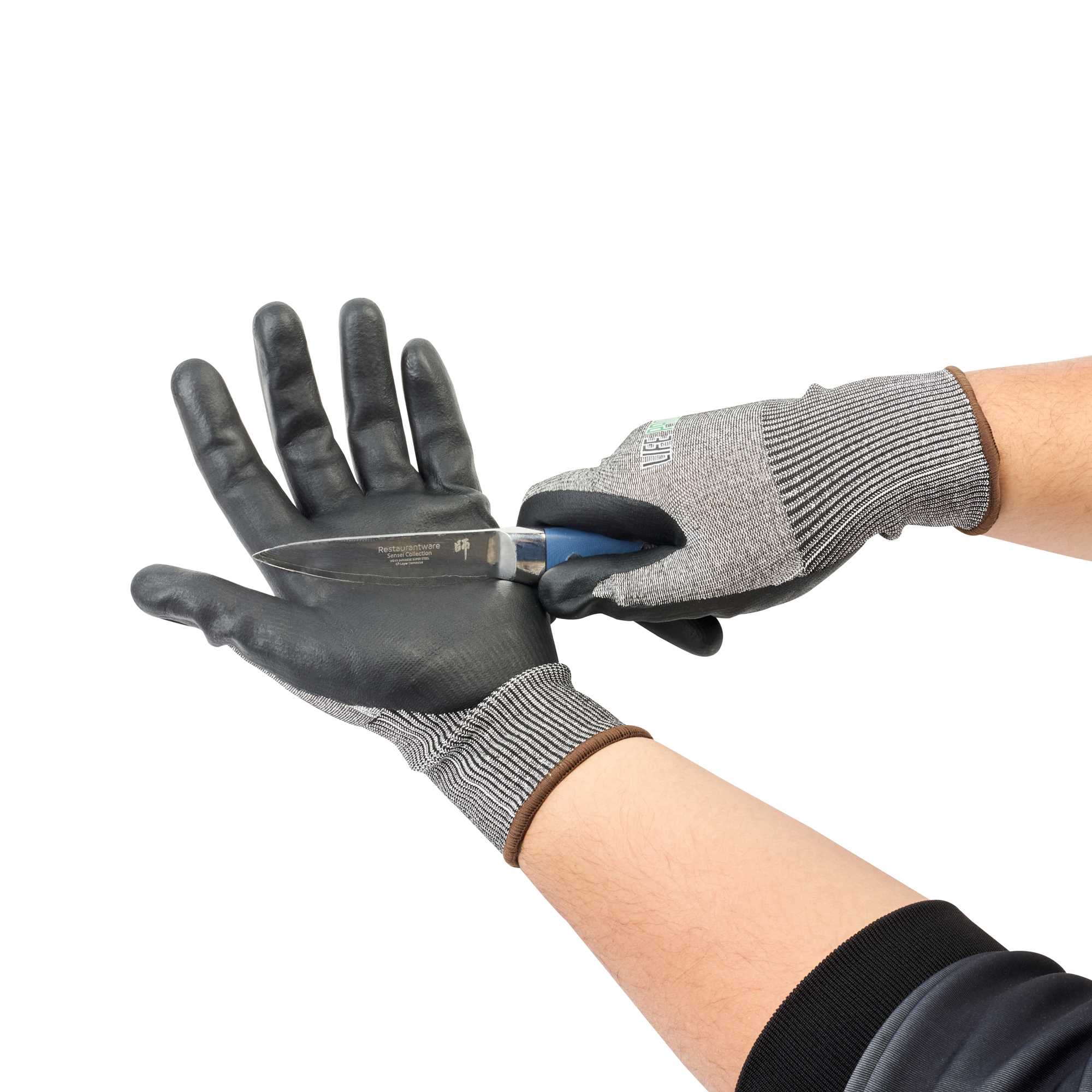 Life Protector Gray HPPE Polyester / Spandex Large Work Gloves - Ultra-Thin Foam Nitrile Palm Coating, Cut-Resistant - Pair - 1 count box