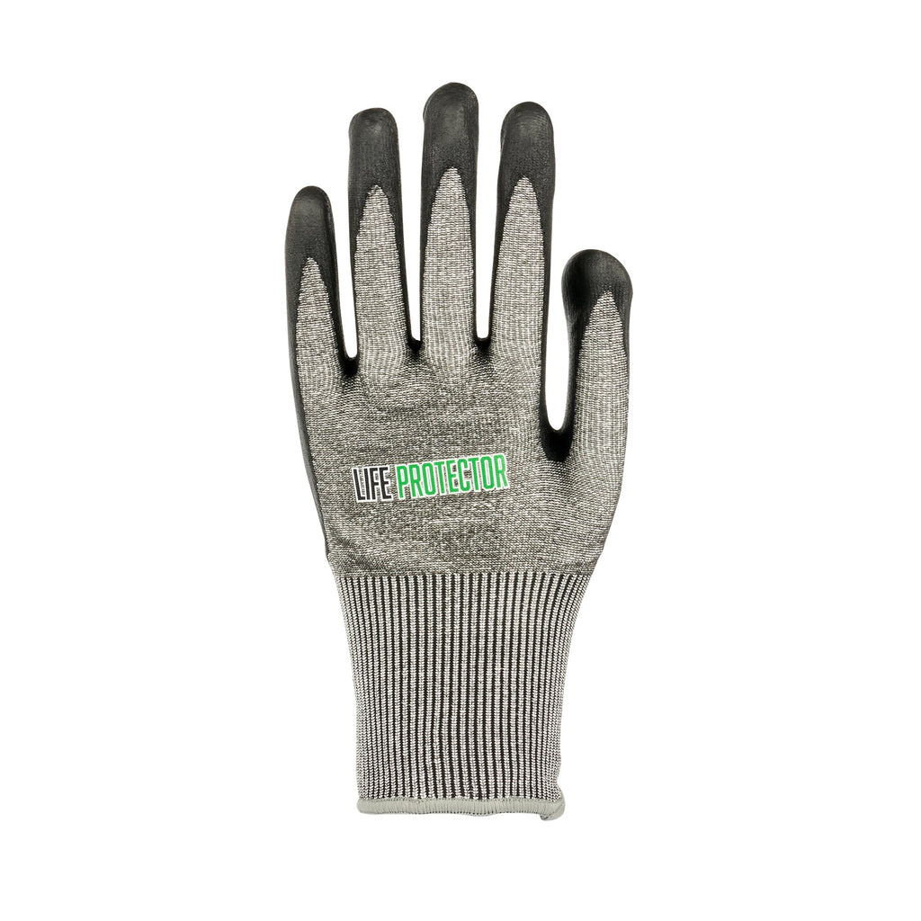 Life Protector Gray HPPE Polyester / Spandex Extra Large Work Gloves - with Foam Nitrile Palm Coating, Cut-Resistant - Pair - 10 count box