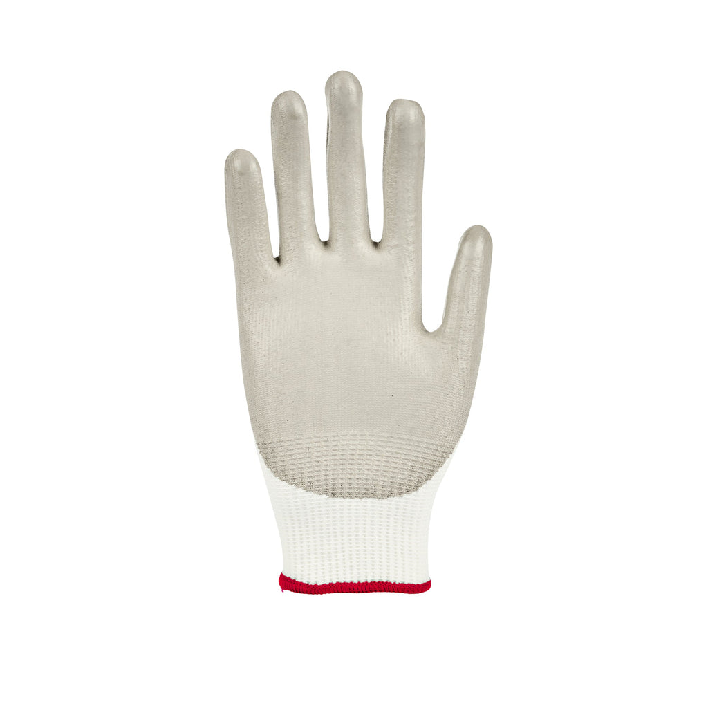 Life Protector White HPPE Polyester / Spandex Small Work Gloves - with Polyurethane Palm Coating, Cut-Resistant - Pair - 10 count box