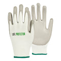 Life Protector White HPPE Polyester / Spandex Medium Work Gloves - with Polyurethane Palm Coating, Cut-Resistant - Pair - 10 count box