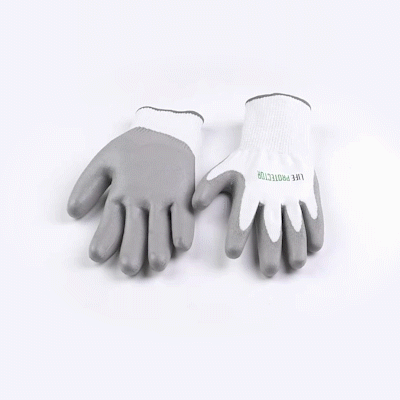 Life Protector White HPPE Polyester / Spandex Extra Large Work Gloves - with Polyurethane Palm Coating, Cut-Resistant - Pair - 10 count box