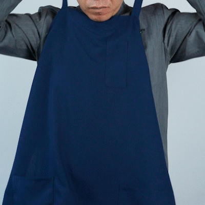 Chef 101 Blue Standard Bib Apron - with 3 Pockets - 32 1/2'' x 27 1/2'' - 100 count box