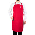 Chef 101 Red Standard Bib Apron - with 3 Pockets - 32 1/2'' x 27 1/2'' - 100 count box