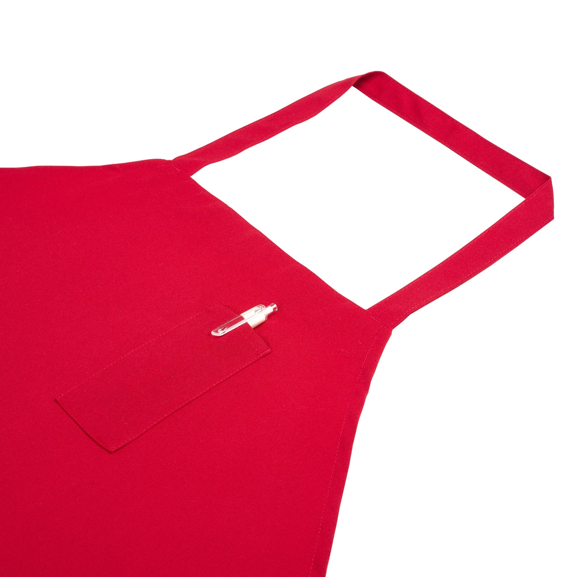 Chef 101 Red Standard Bib Apron - with 3 Pockets - 32 1/2'' x 27 1/2'' - 100 count box