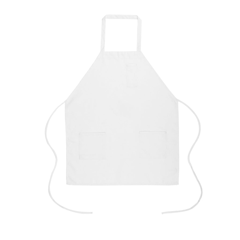 Chef 101 White Standard Bib Apron - with 3 Pockets - 32 1/2'' x 27 1/2'' - 100 count box