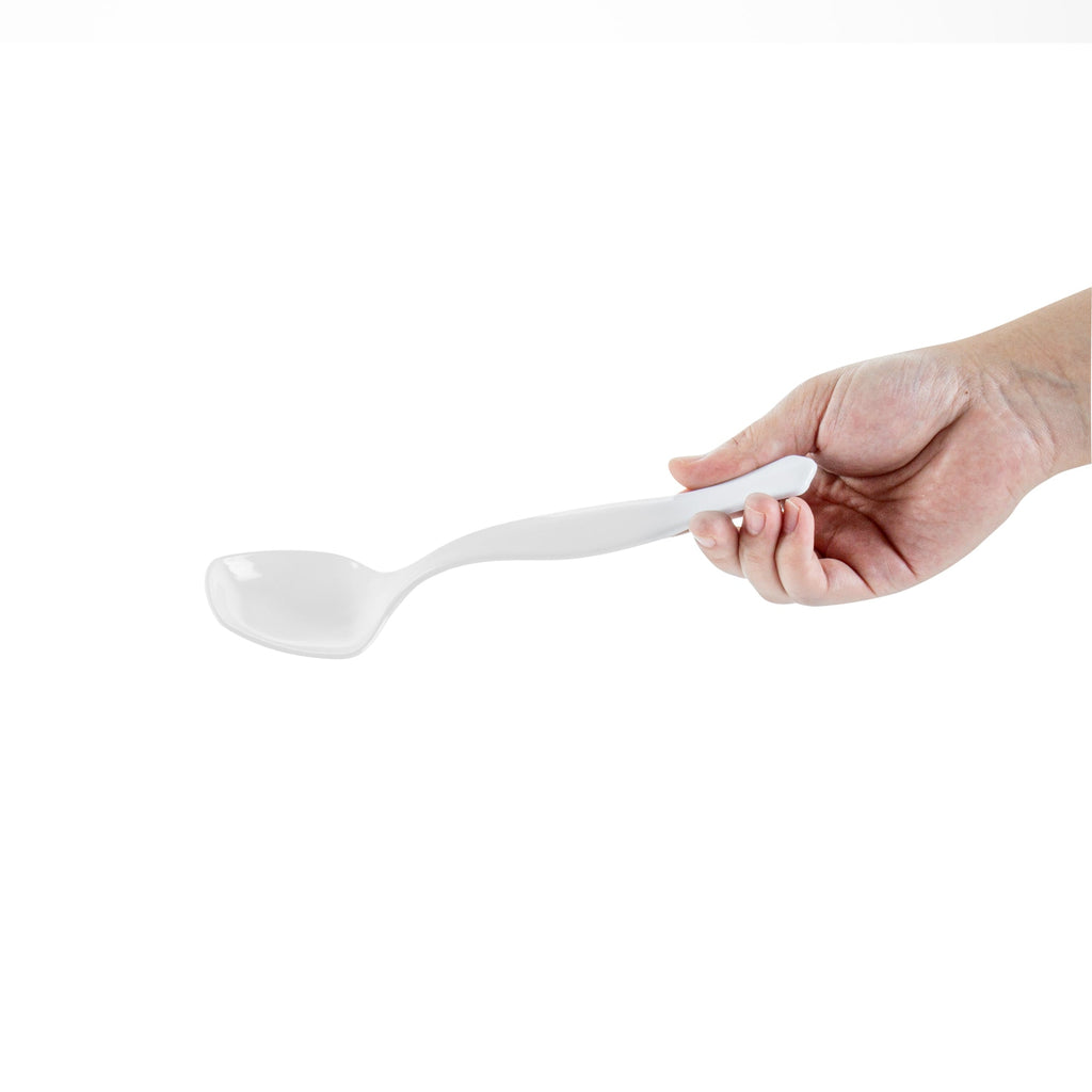 Cater Tek White Plastic Serving Spoon - 8 1/2" - 100 count box