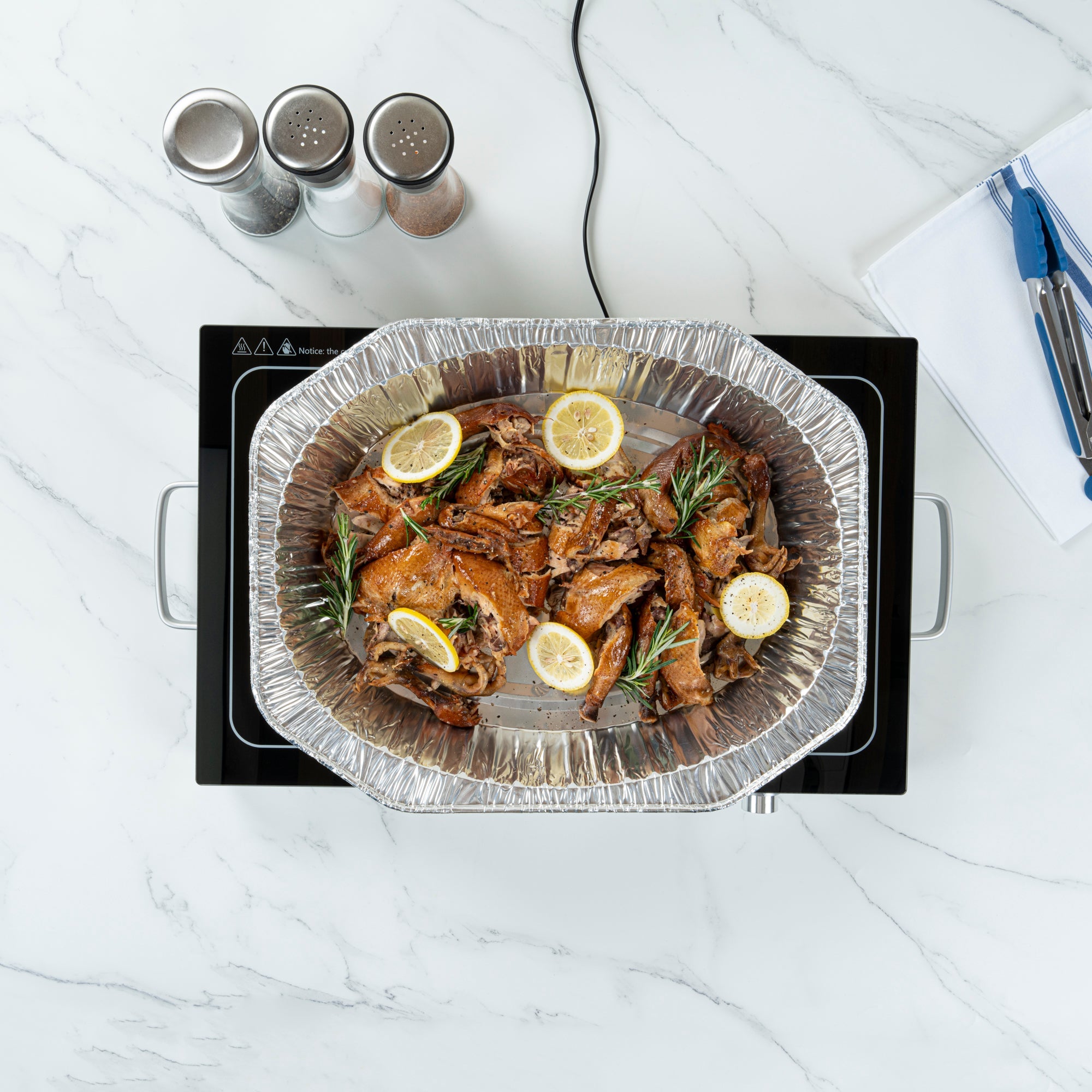 Kitchen Tek Stainless Steel Warming Tray - 120V, with Adjustable Temperature Control - 24 3/4" x 15" - 1 count box