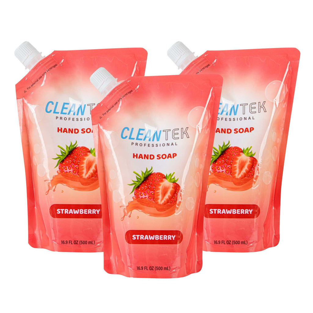 Clean Tek Professional 16.9 fl. oz Liquid Hand Soap Refill - Strawberry - 24 count box