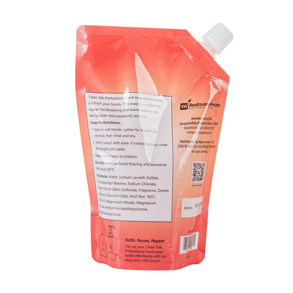 Clean Tek Professional 16.9 fl. oz Liquid Hand Soap Refill - Strawberry - 24 count box