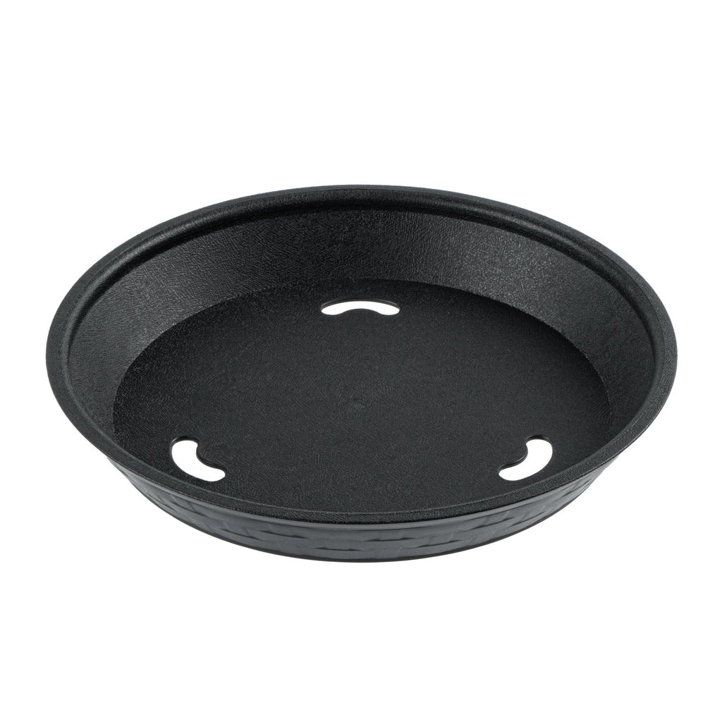 Chef 101 Round Black Plastic Diner Platter - 9" x 9" x 1 1/4" - 100 count box