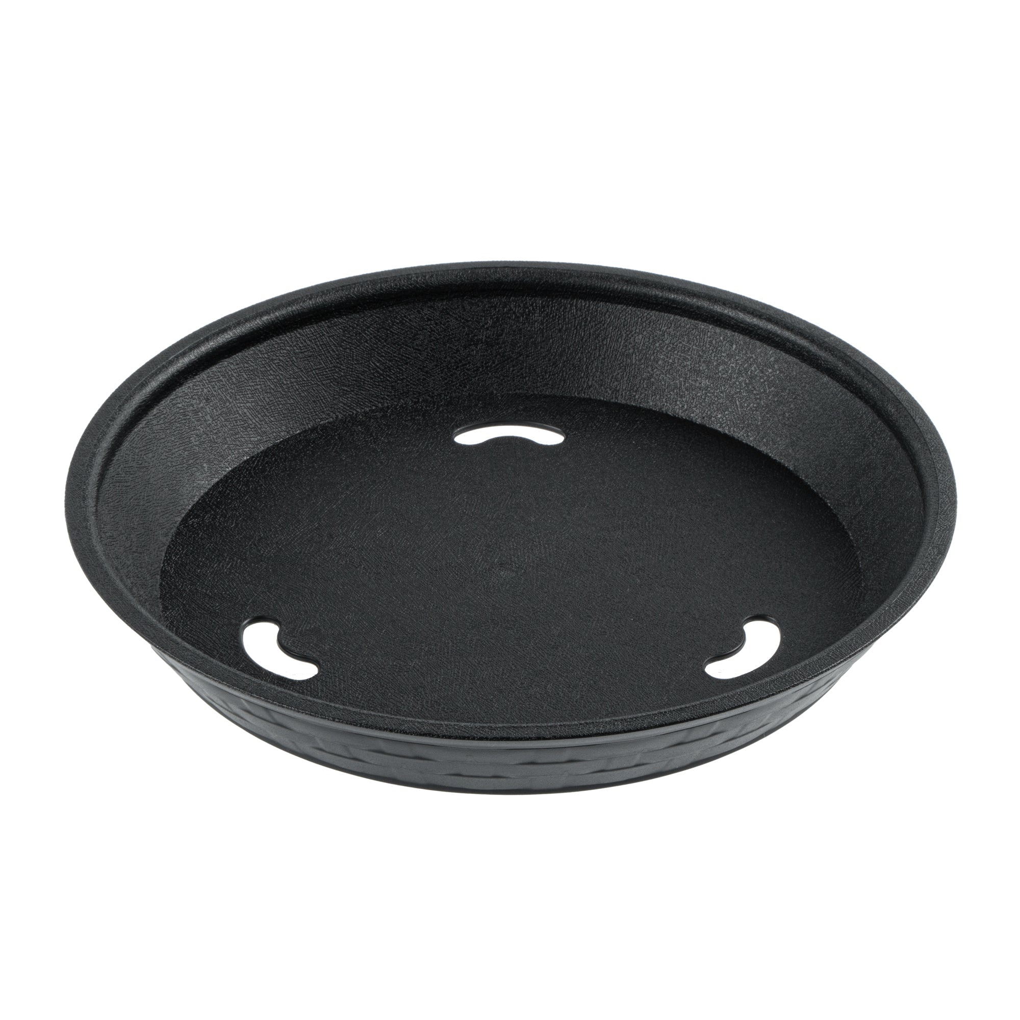 Chef 101 Round Black Plastic Diner Platter - 9" x 9" x 1 1/4" - 100 count box