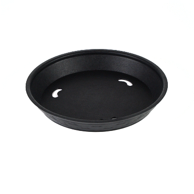 Chef 101 Round Black Plastic Diner Platter - 9" x 9" x 1 1/4" - 100 count box