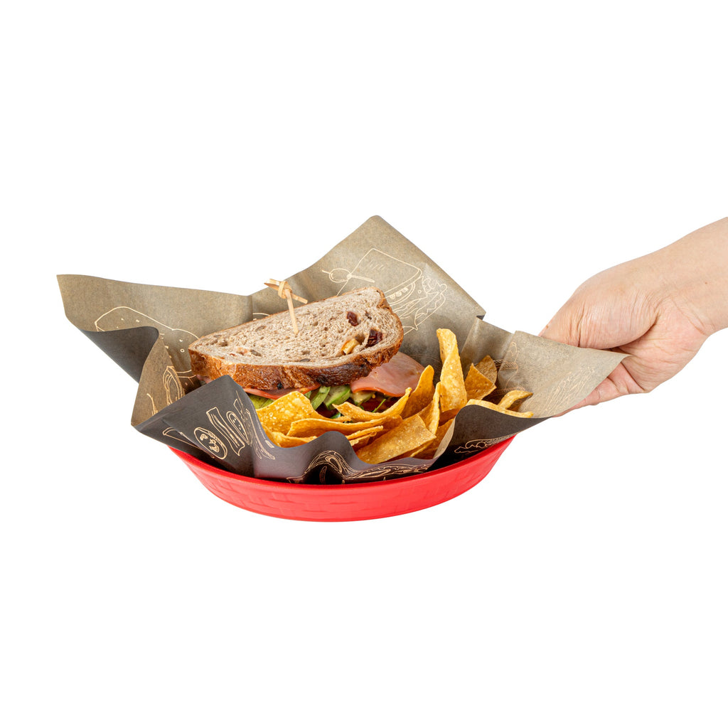 Chef 101 Round Red Plastic Diner Platter - 9" x 9" x 1 1/4" - 100 count box