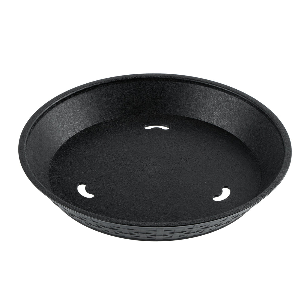 Chef 101 Round Black Plastic Diner Platter - 12" x 12" x 1 3/4" - 100 count box