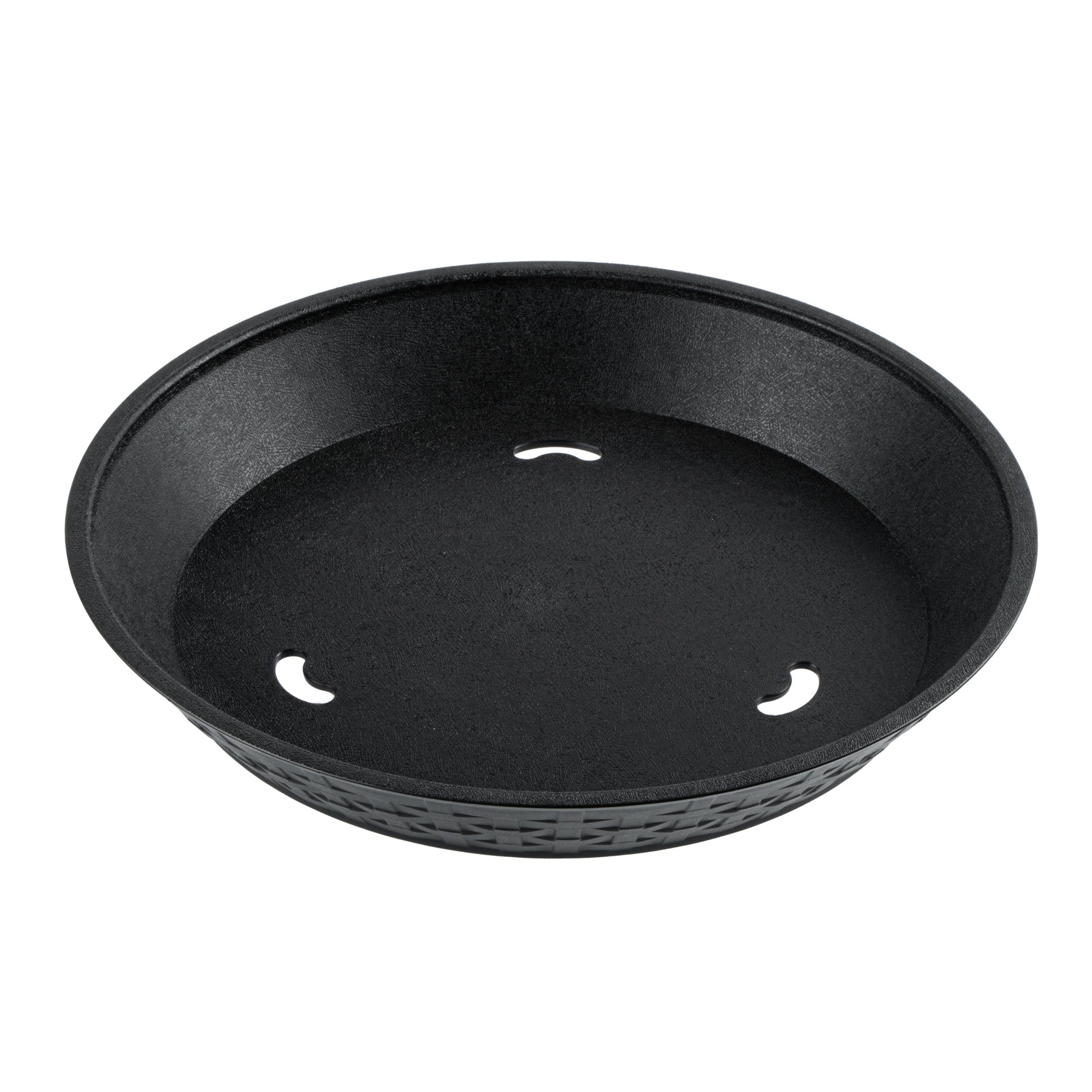 Chef 101 Round Black Plastic Diner Platter - 12" x 12" x 1 3/4" - 100 count box