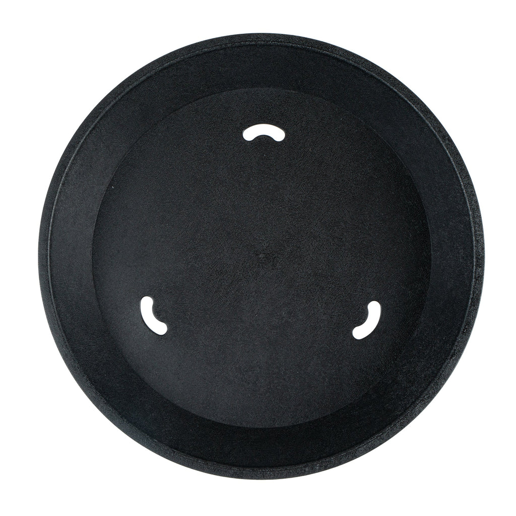 Chef 101 Round Black Plastic Diner Platter - 12" x 12" x 1 3/4" - 100 count box