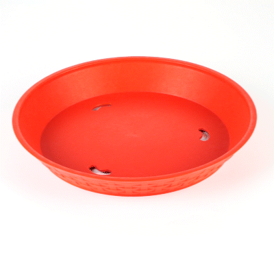 Chef 101 Round Red Plastic Diner Platter - 12" x 12" x 1 3/4" - 100 count box
