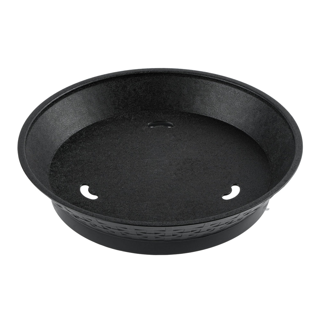Chef 101 Round Black Plastic Diner Platter - with Base - 12" x 12" x 2 1/4" - 100 count box