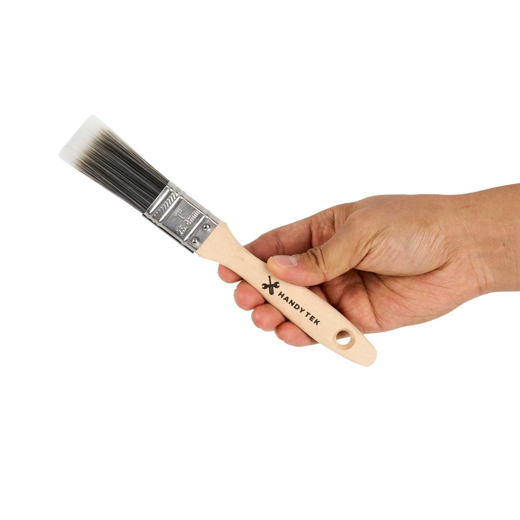 Handy Tek Synthetic Polyester Paint Brush - Flat, Beaver Tail - 1" - 6 count box