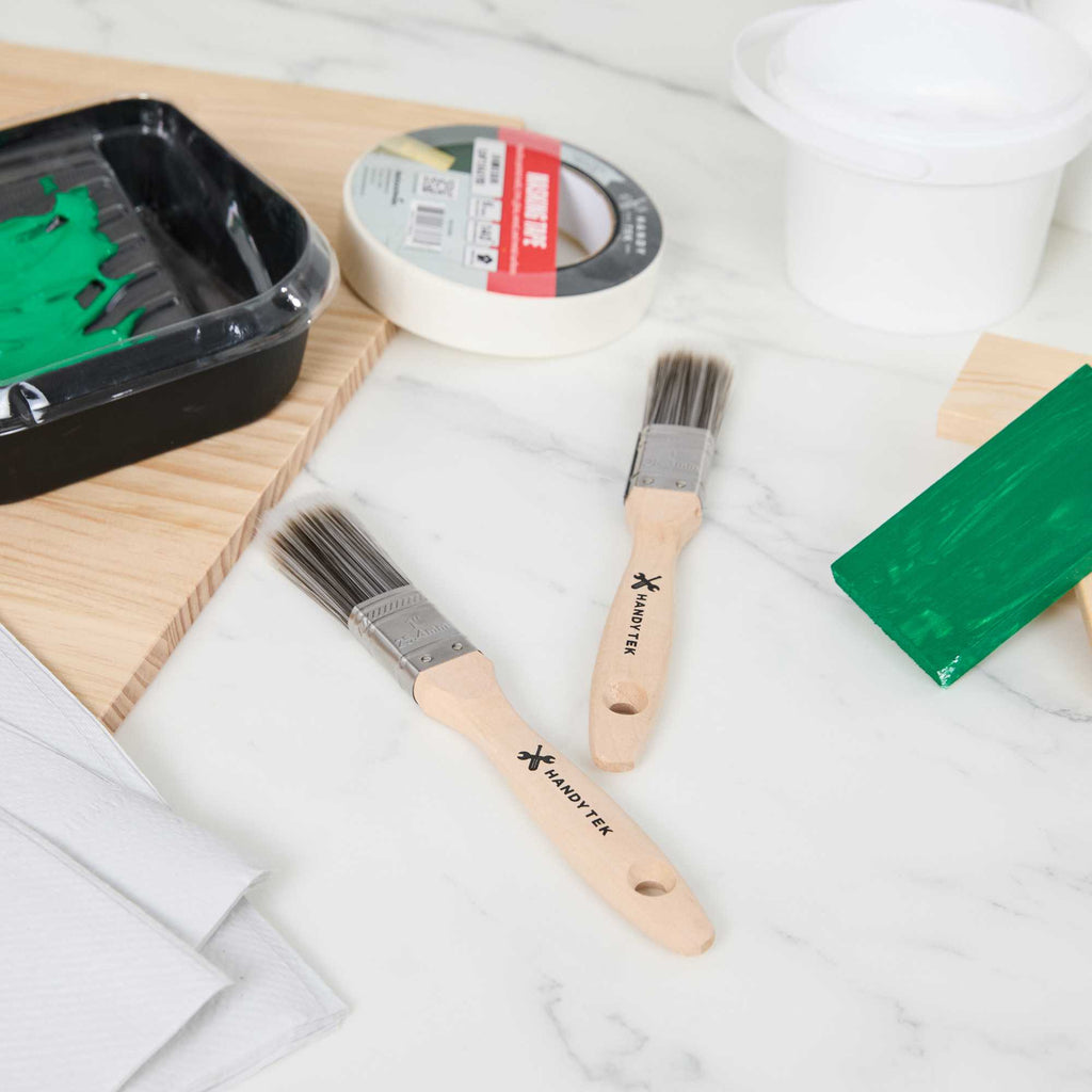 Handy Tek Synthetic Polyester Paint Brush - Flat, Beaver Tail - 1" - 6 count box