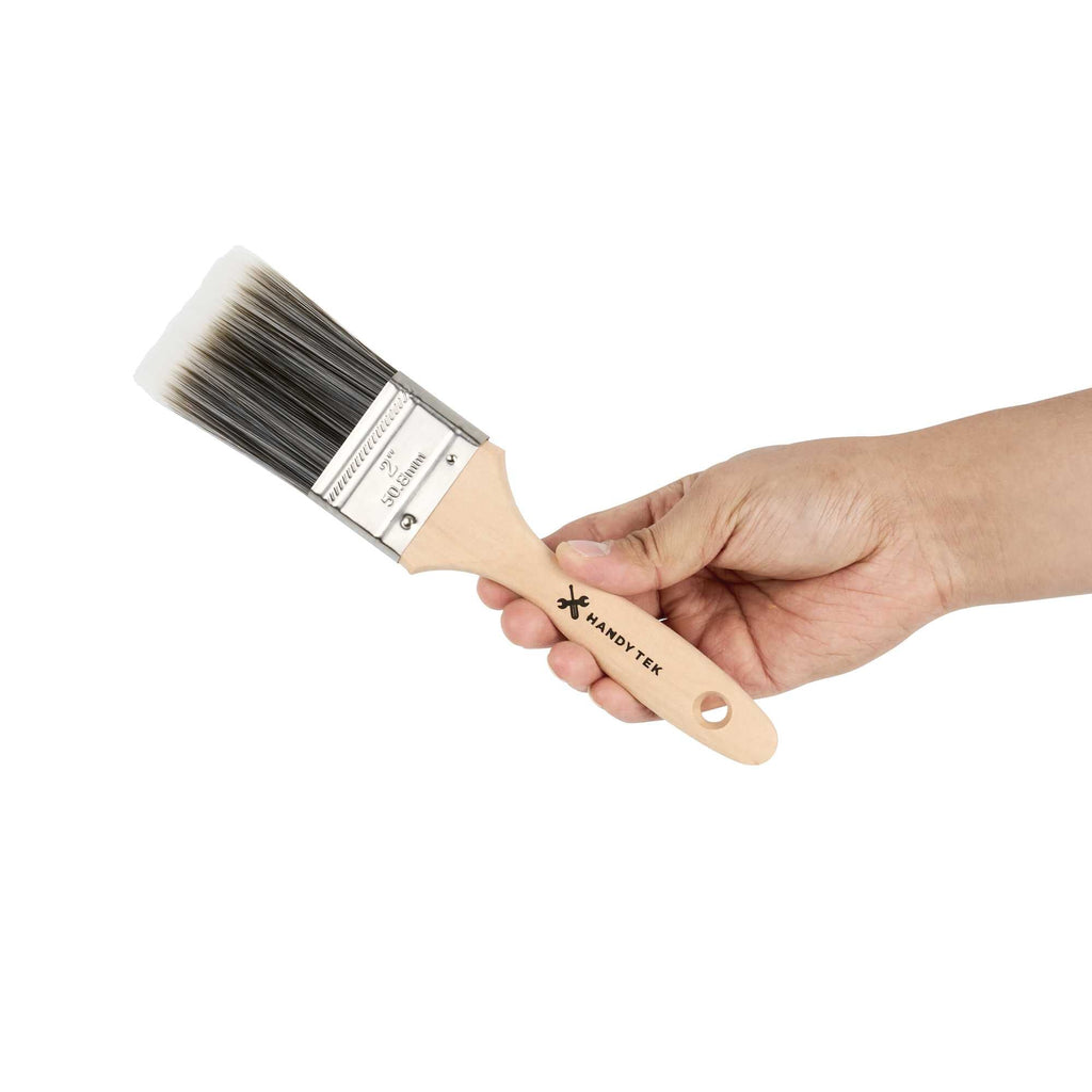 Handy Tek Synthetic Polyester Paint Brush - Flat, Beaver Tail - 2" - 120 count box