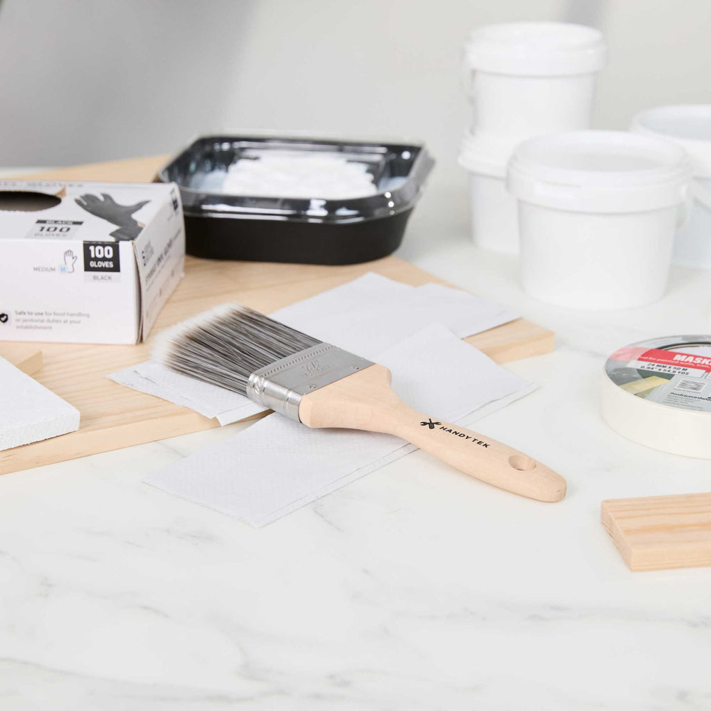 Handy Tek Synthetic Polyester Paint Brush - Flat, Beaver Tail - 2 1/2" - 96 count box