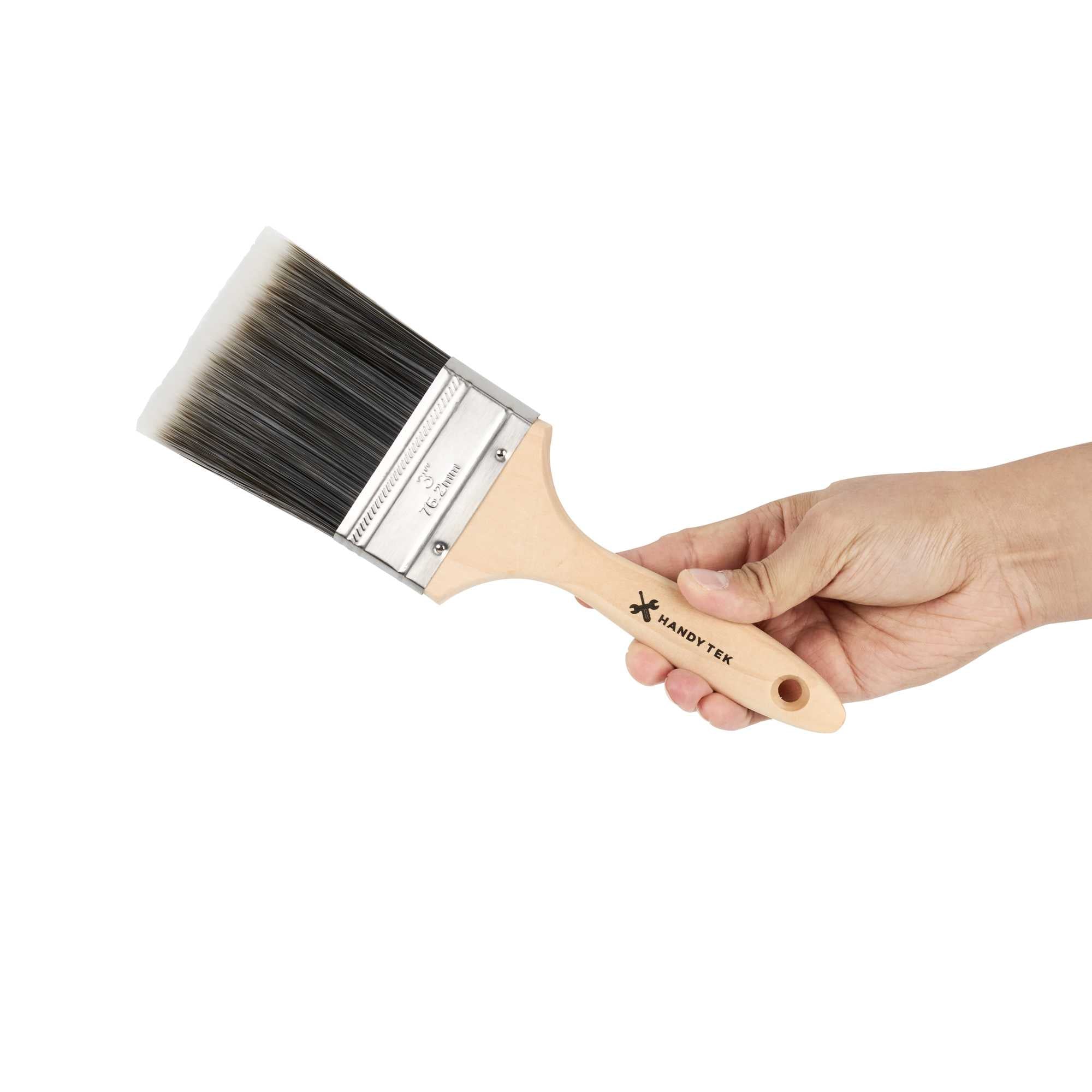 Handy Tek Synthetic Polyester Paint Brush - Flat, Beaver Tail - 3" - 1 count box