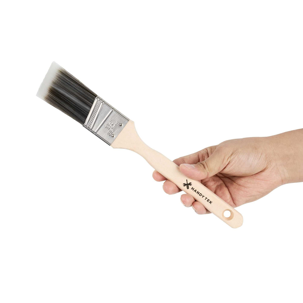 Handy Tek Synthetic Polyester Paint Brush - Angled, Long Handle - 1 1/2" - 1 count box
