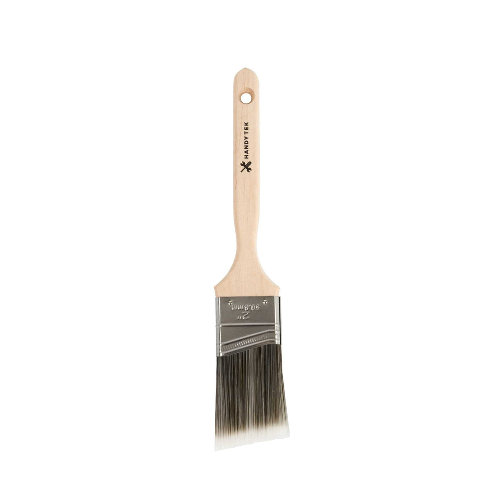 Handy Tek Synthetic Polyester Paint Brush - Angled, Long Handle - 2" - 1 count box