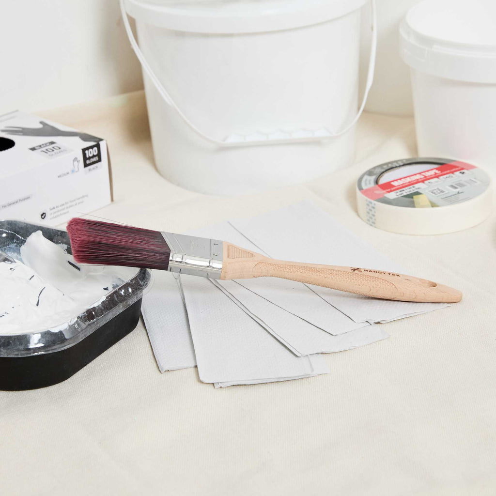 Handy Tek Polyester Paint Brush - Angled, Soft Tip, Textured Handle - 2" - 72 count box