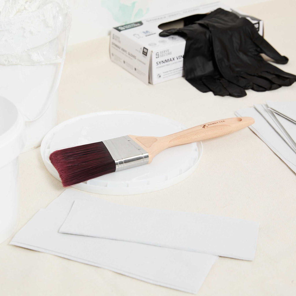 Handy Tek Polyester Paint Brush - Angled, Soft Tip, Textured Handle - 2 1/2" - 1 count box