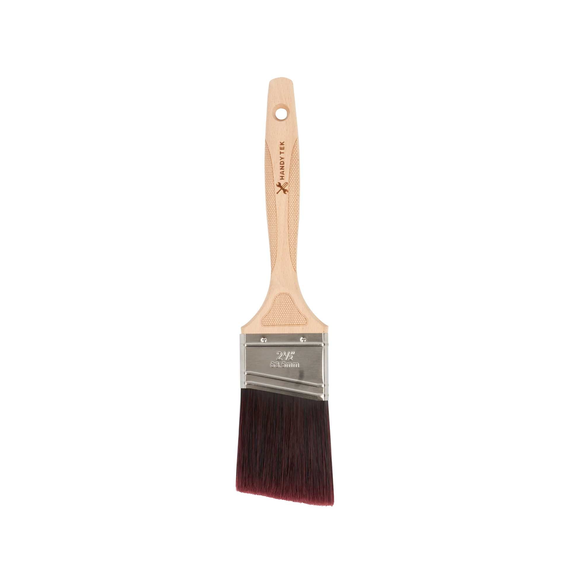 Handy Tek Polyester Paint Brush - Angled, Soft Tip, Textured Handle - 2 1/2" - 72 count box