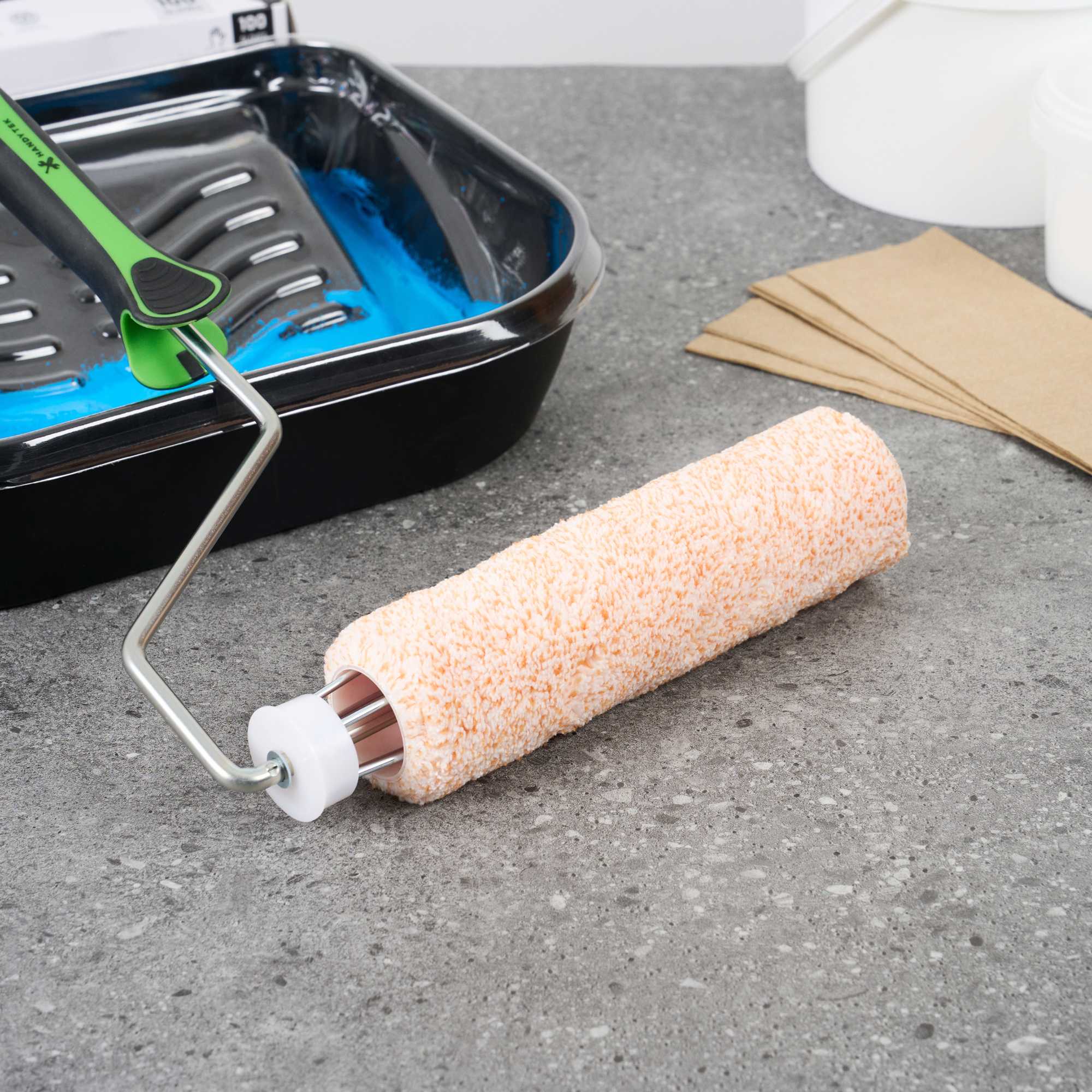 Handy Tek Microfiber Roller Cover - Shed-Resistant, with 3/8" Nap - 9" - 24 count box