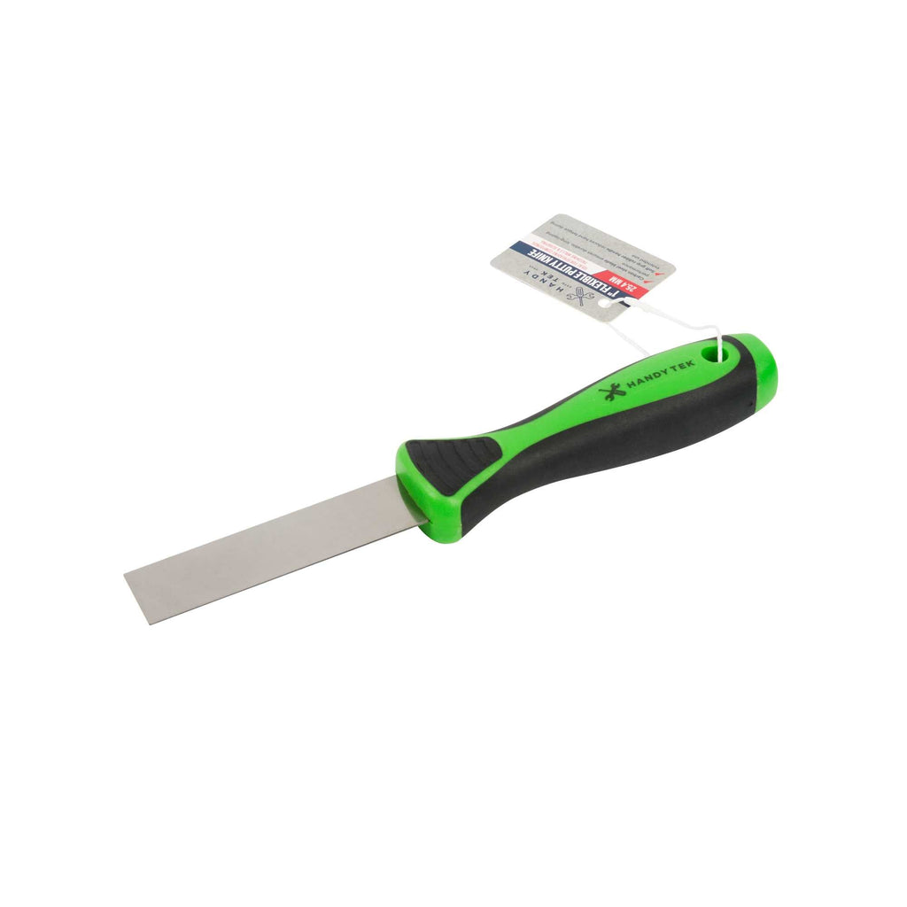 Handy Tek Carbon Steel Putty Knife - Flexible, Soft Grip Handle - 1" - 1 count box