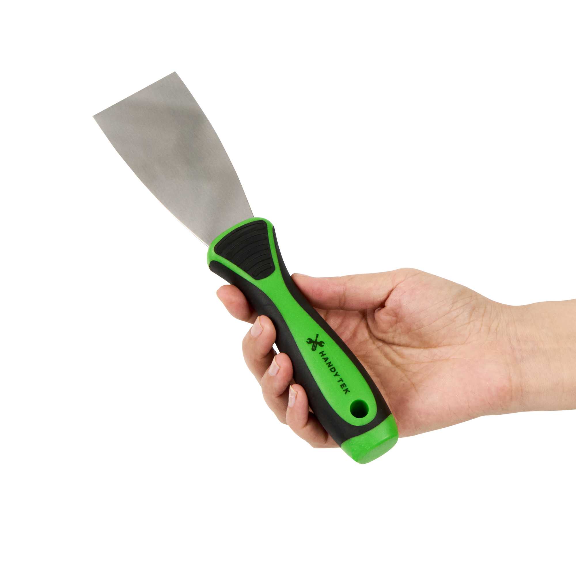 Handy Tek Carbon Steel Putty Knife - Flexible, Soft Grip Handle - 2" - 1 count box