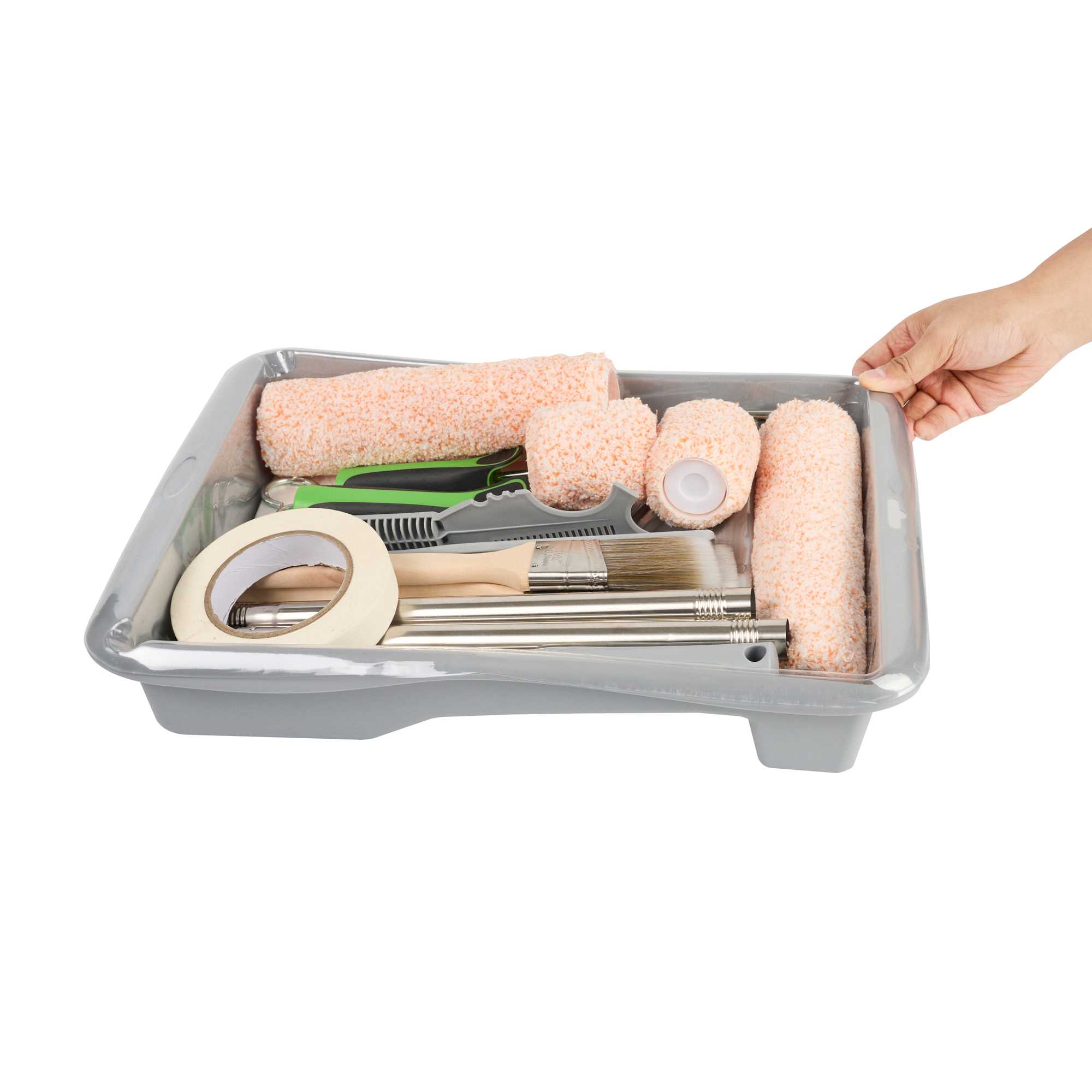 Handy Tek Paint Roller Kit - 18-Piece - 17 3/4" x 13" x 3 1/4" - 1 count box