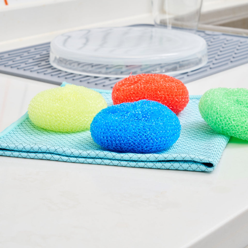 Clean Tek Professional Assorted Plastic Mesh Dish Scrubber - Non-Scratch - 40 count box