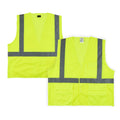 Be Safe Type R Class 2 Lime L/XL High Visibility Mesh Safety Vest - Hook/Loop Closure, Reflective Tape - 1 count box