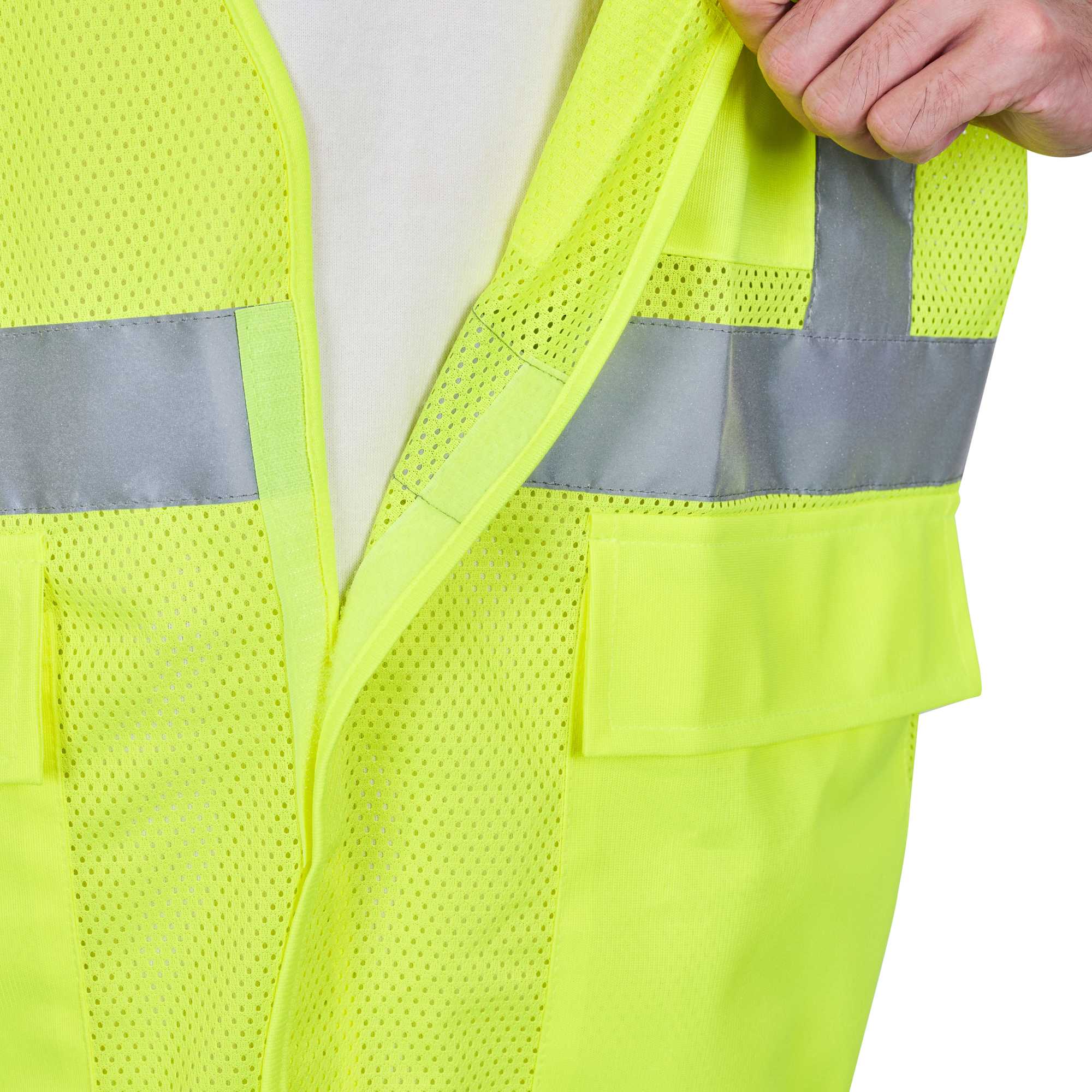 Be Safe Type R Class 2 Lime 2XL/3XL High Visibility Mesh Safety Vest - Hook/Loop Closure, Reflective Tape - 20 count box