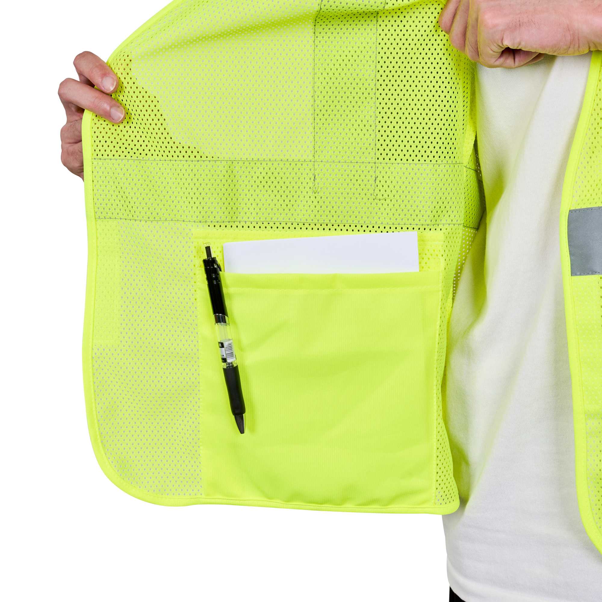 Be Safe Type R Class 2 Lime 2XL/3XL High Visibility Mesh Safety Vest - Hook/Loop Closure, Reflective Tape - 20 count box