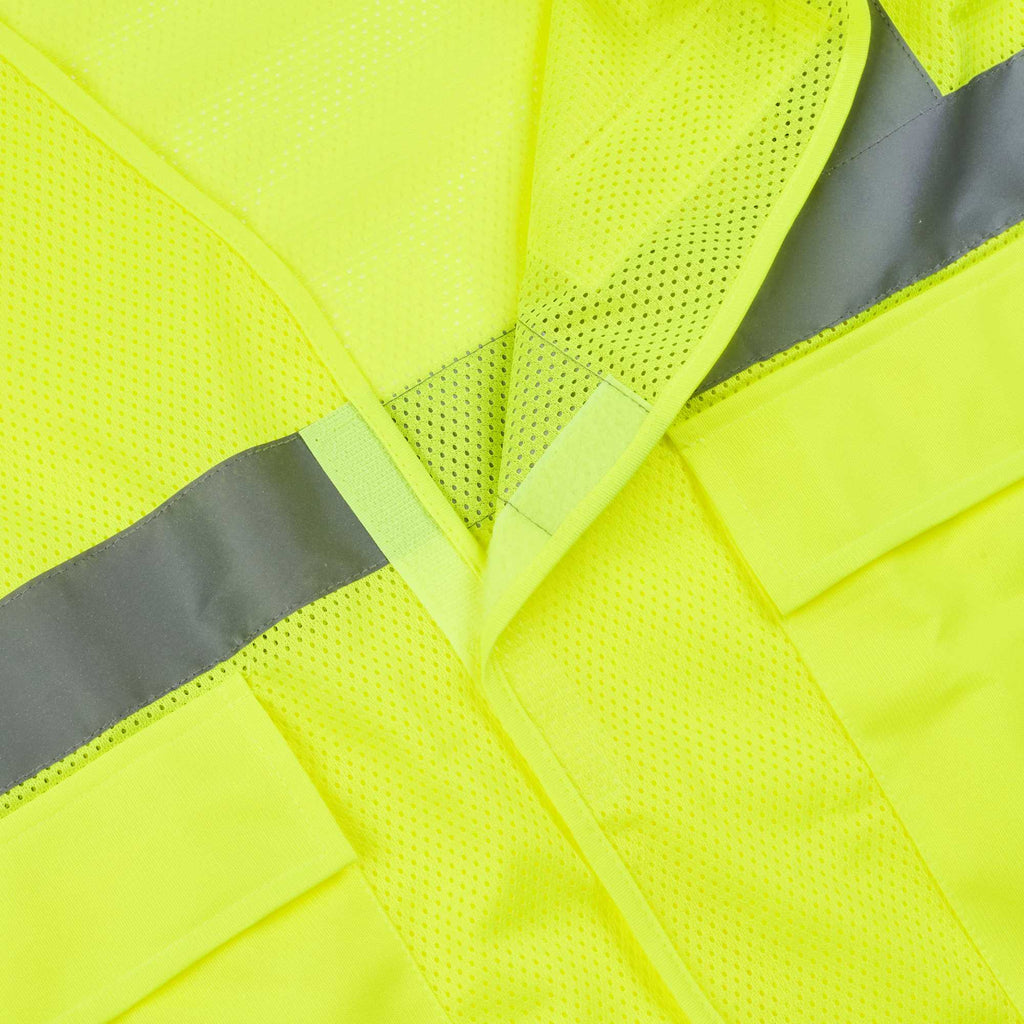 Be Safe Type R Class 2 Lime 2XL/3XL High Visibility Mesh Safety Vest - Hook/Loop Closure, Reflective Tape - 20 count box