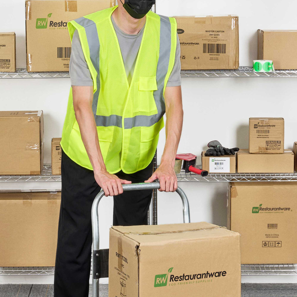 Be Safe Type R Class 2 Lime 2XL/3XL High Visibility Mesh Safety Vest - Hook/Loop Closure, Reflective Tape - 20 count box